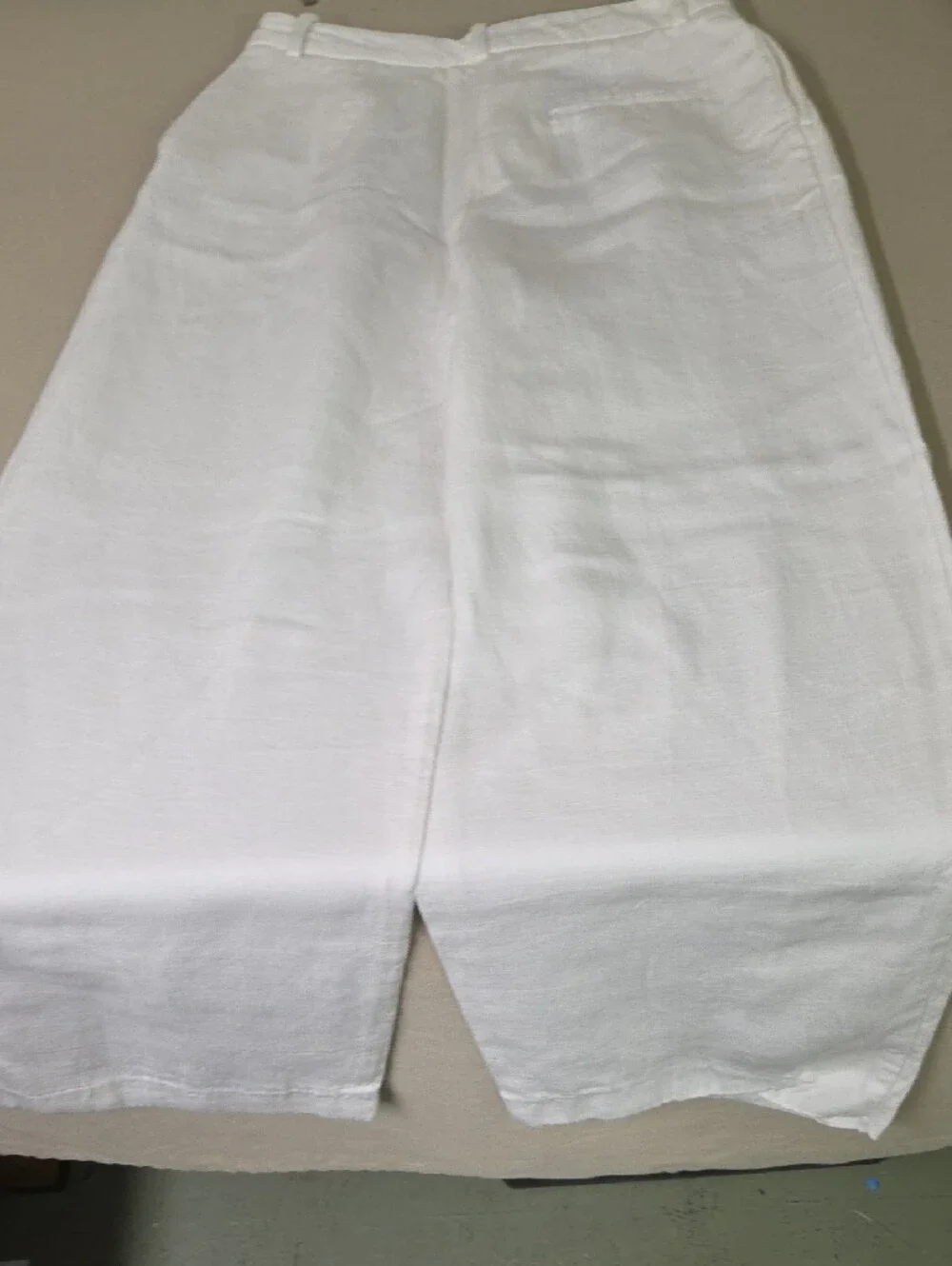 Zara White Textured High-Rise Pants Size MED